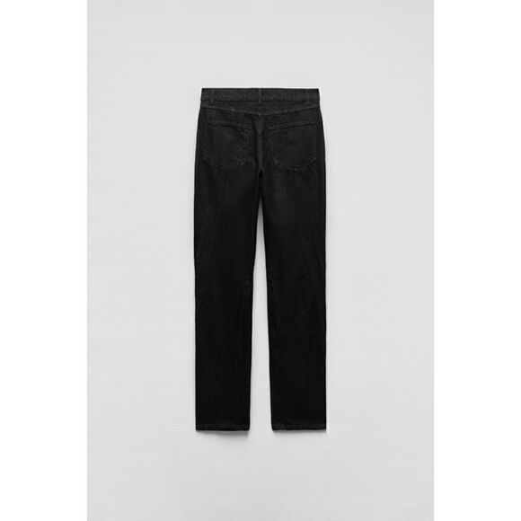 NWT Zara ZW The Panelled Slim High Rise Jeans in Black, Size 4 - Picture 7 of 16